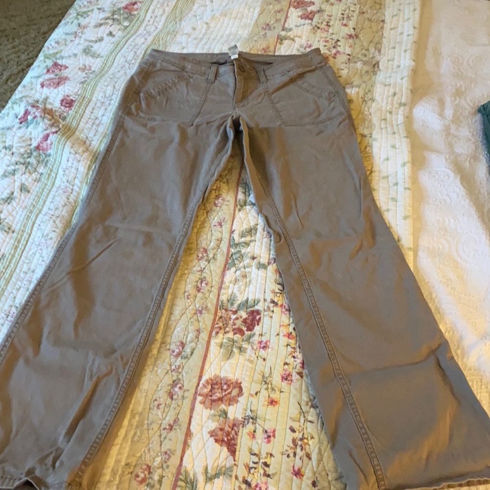 Khaki bootcut pants, Sonoma